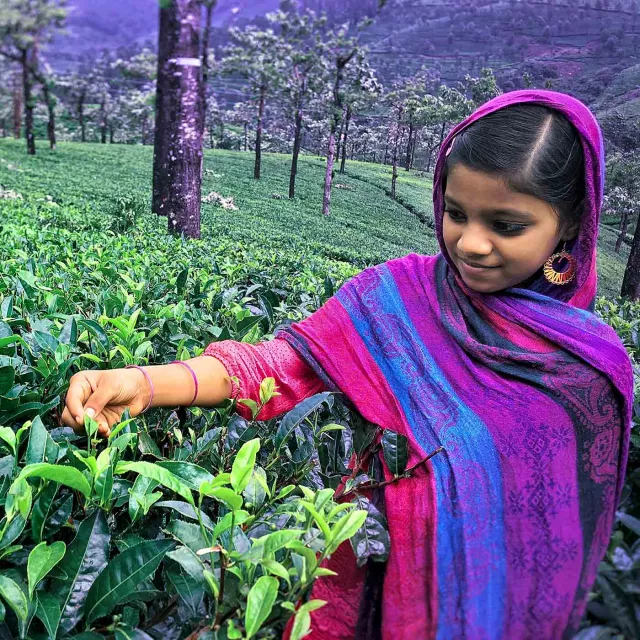 Image of girl among plants