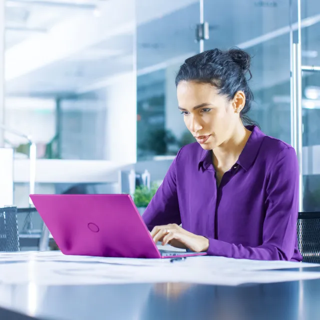 Image of woman working in office