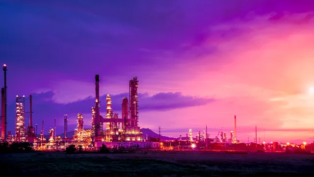 Image of a city landscape at dusk