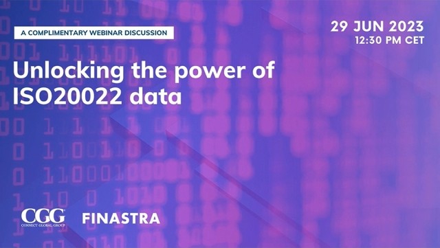 Cover image of "Unlocking the power of ISO20022 data" webinar