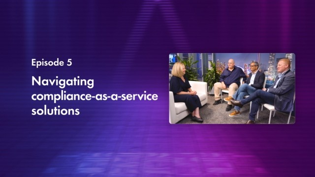 Cover slide for "Sibos 2023: Navigating compliance-as-a-service solutions" Finastra TV episode