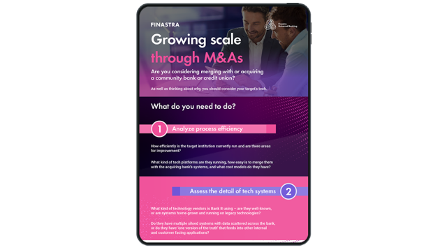Image of tablet with cover slide of "Growing scale through M&As" infographic