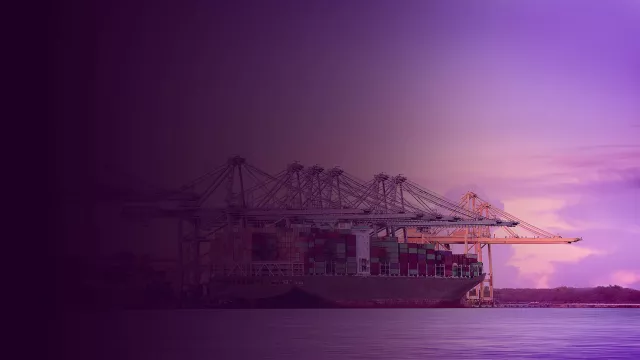 Image of dock with cargo ships