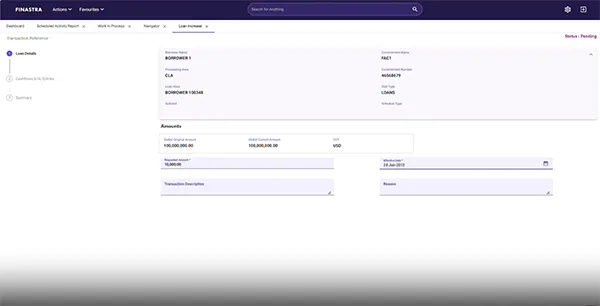 Loan IQ Simplified servicing user interface