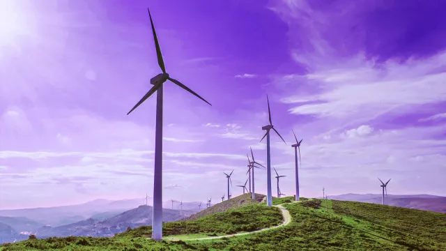 Image of windmills on a hill