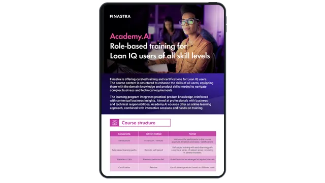 Image of tablet with cover slide of the Academy.AI infographic