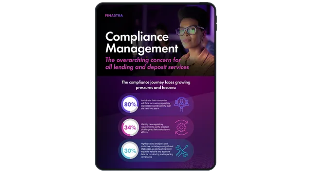 Image of tablet with cover slide for the Compliance Management infographic