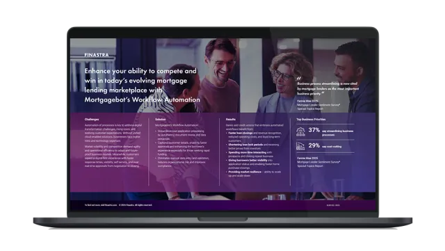 Image of laptop with cover slide of "Workflow automation spotlight" infographic