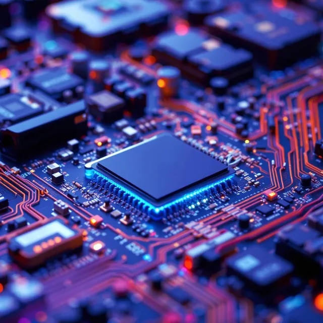 High-performance microchip on illuminated circuit board