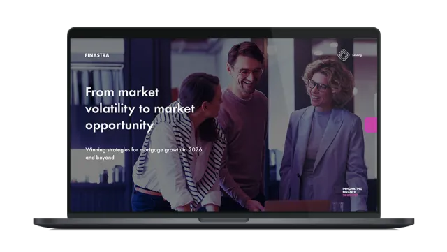 Image of laptop with cover slide of "From market volatility to market opportunity" whitepaper