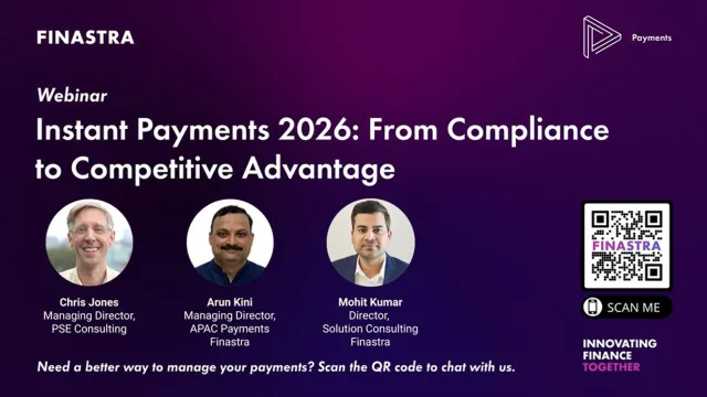 Cover image of " Instant payments 2026: From compliance to competitive advantage" webinar
