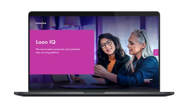 Image of laptop with cover slide for the "Loan IQ Solution Overview"