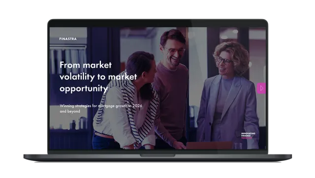 Image of laptop with cover slide of "From market volatility to market opportunity" whitepaper
