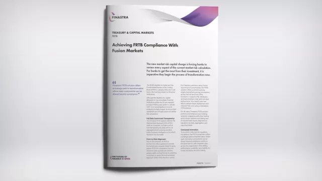 Achieving FRTB Compliance With Fusion Markets (Factsheet)