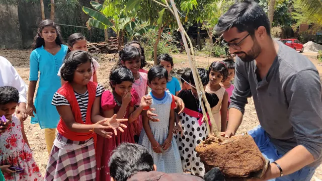 People planting trees