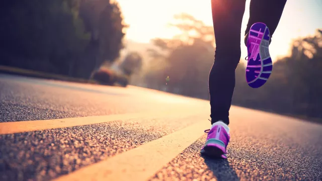 Image of legs running on street