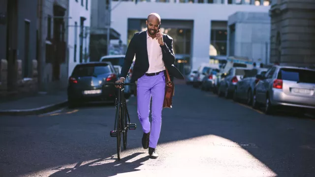 Image of man with bicycle