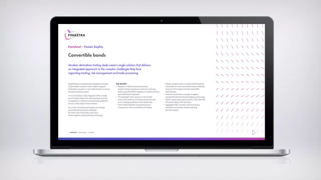 Image of laptop with slide on Fusion Sophis Convertible Bond (Factsheet)