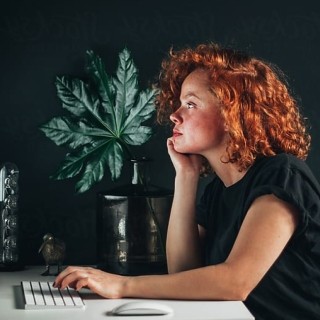 woman typing