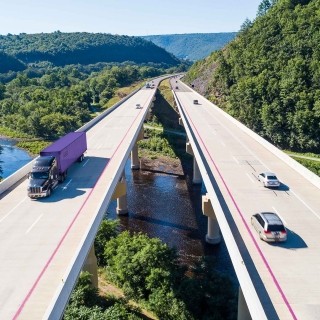Image of bridges with vehicles