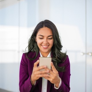 Woman using cell phone