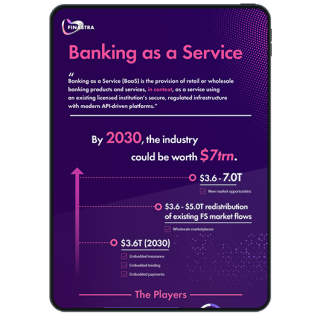 Image of tablet with Banking as a Service Infographic