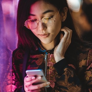 Woman using cell phone