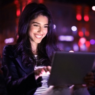 Woman using tablet