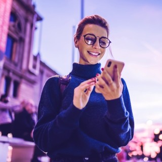 Woman using cell phone