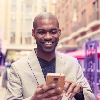 Man using cell phone