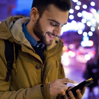 Man using mobile phone