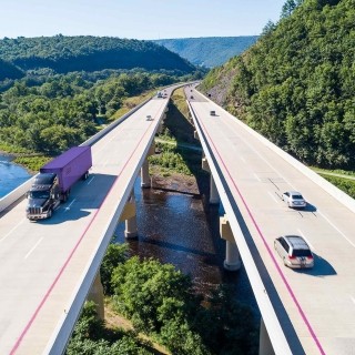 Image of bridges with vehicles