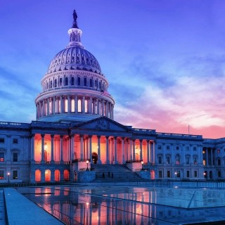 Image of United States Capitol Building at sunset