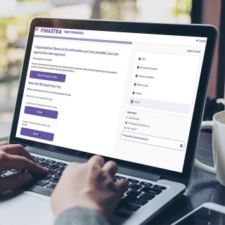 Image of laptop with Finastra form on screen