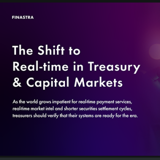 Image of laptop with cover slide for "The Shift to Real-time in Treasury & Capital Markets" white paper