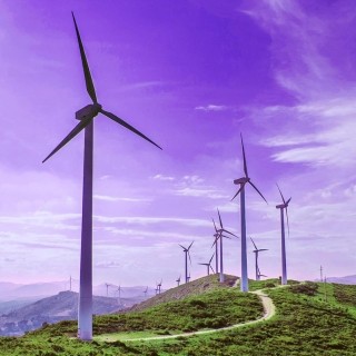 Image of windmills on a hill