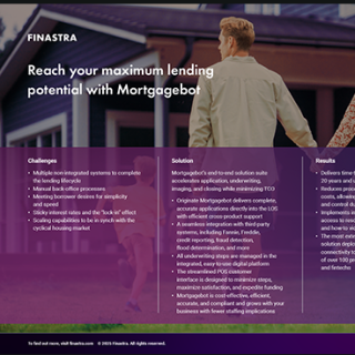 Image of laptop with cover slide of "Reach your maximum lending potential with Mortgagebot" infographic