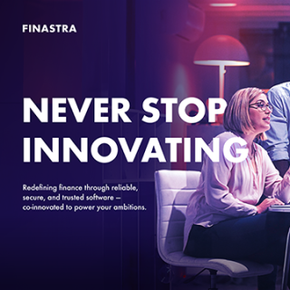 Image of laptop with cover slide for the "Never stop innovating" eBook