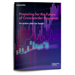 Image of magazine with cover slide of "Preparing for the future of cross-border payments: An action plan for banks" report