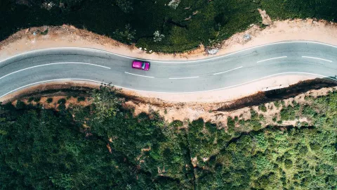 Car on road
