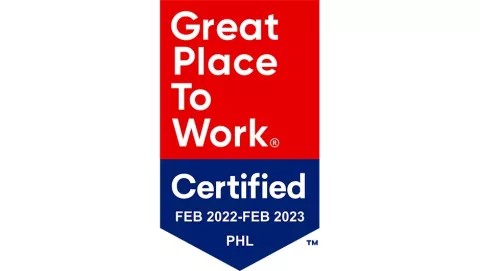 Badge for Great Place to Work® Institute 2022 PHL
