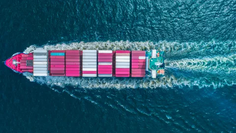Freight ship on water