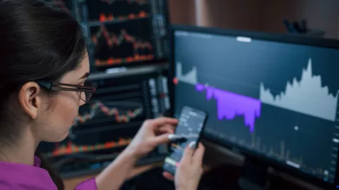 Woman using computer