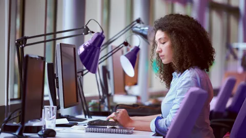 Woman working at computer