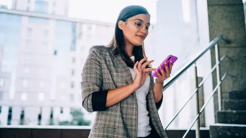 Woman using mobile phone