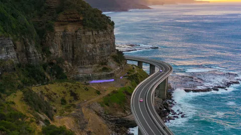 Highway on coastline