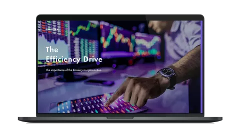 Image of laptop with cover slide of "The Efficiency Drive" white paper