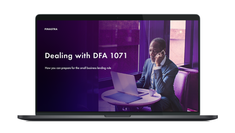 Image of laptop with cover slide for "Dealing with DFA 1071" white paper