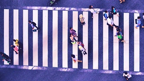 Image of pedestrian crossing with people walking around