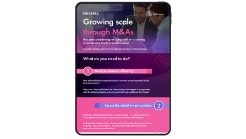 Image of tablet with cover slide of "Growing scale through M&As" infographic